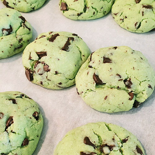 mint chocolate chip cookies