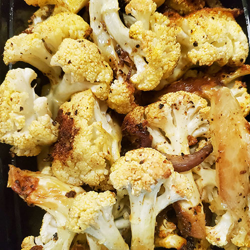 curry roasted cauliflower