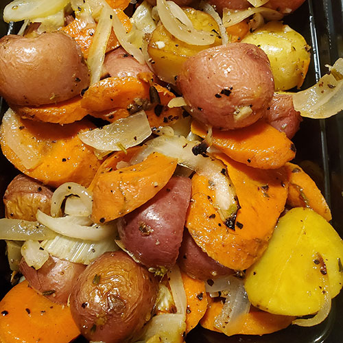 lemon roasted potatoes and carrots